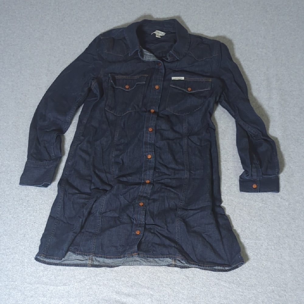 Calvin Klein Jeans Dark Blue Denim Shirt Jacket Dress